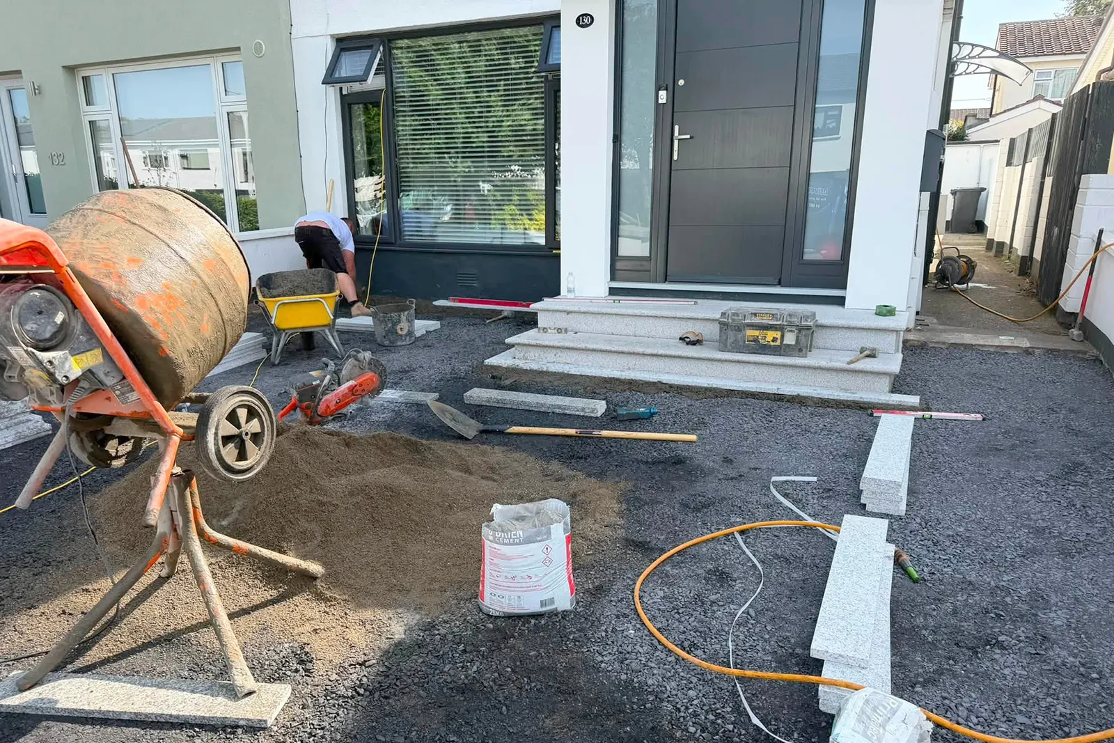 Before photo showing worn concrete driveway before replacement in Ballinteer Dublin 14